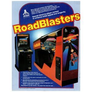 Atari Bally Arcade Game Ad Sheet Retro 1987 RoadBlasters Moonquake